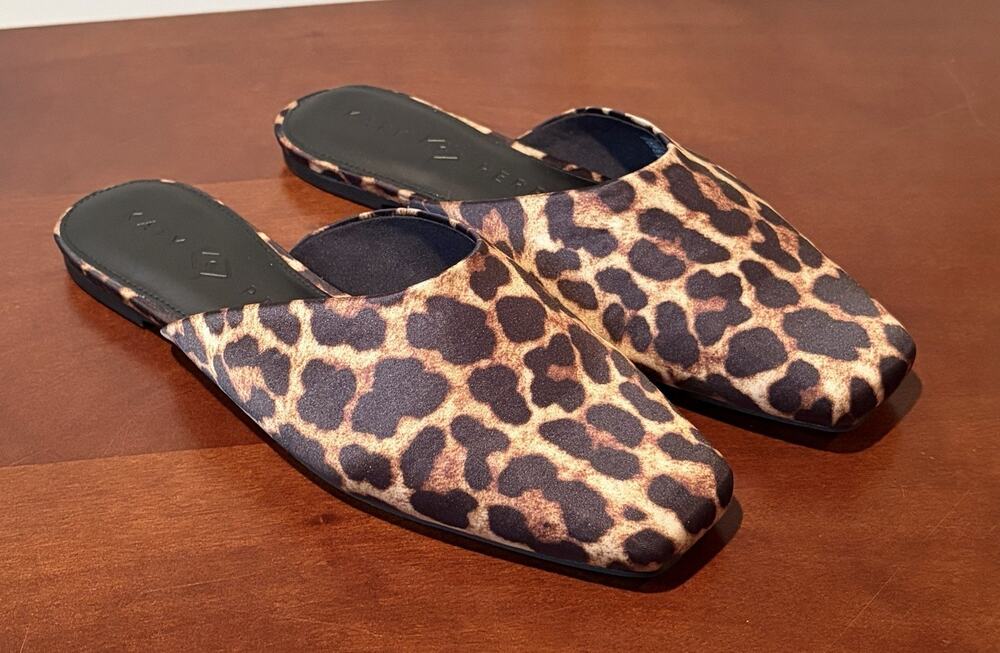 Katy Perry Women's Leopard Animal Print Mule Flat Slip-On Square Toe US 9.5 M